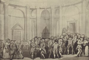 証券取引所として使用された場合、英国銀行、ロバートテイラー卿のロタンダ 作： Thomas Rowlandson